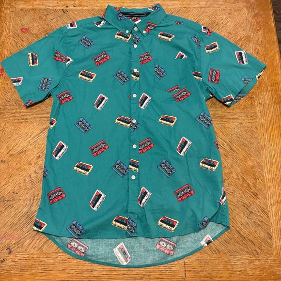 NWT Five Points Industries Mens XL Slim Fit Flex Blue Cassette Button Down Shirt - Picture 1 of 5